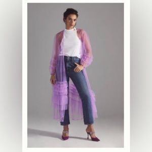 Anthropologie ASYMMETRICAL TULLE KIMONO, One Size